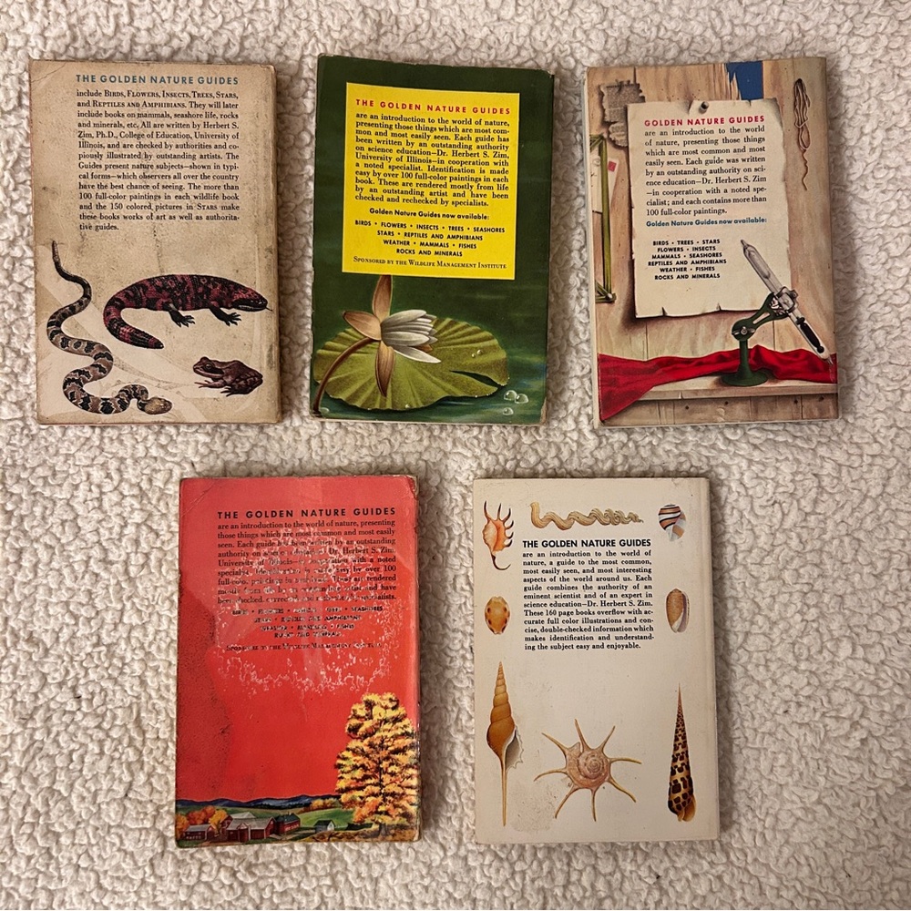 Vintage Set of 5 Golden Nature Guide Book Collection Paperback - Picture 2 of 12